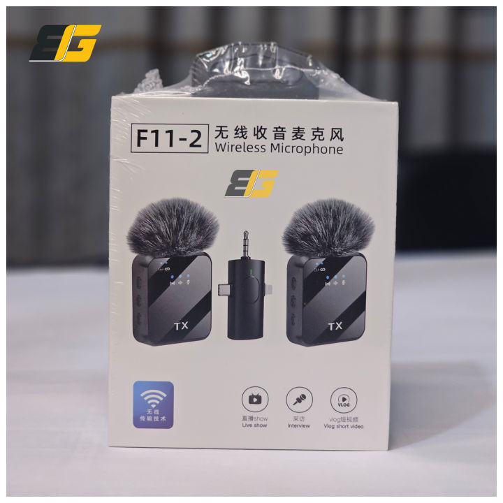 F11-2 Wireless Microphone for iPhone, Android, and Cameras  with 100% Noise Cancellation And Echo Mood
