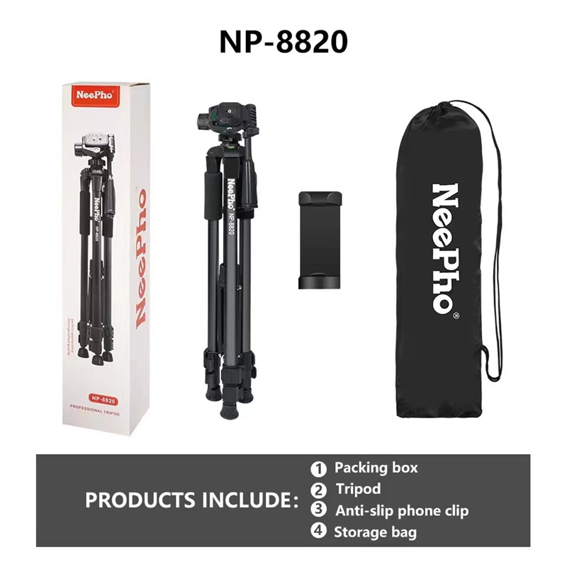 Neepho 8820 Photography Video Aluminium Video Camera Tripod With Fluid Ball Head Competitive Price
