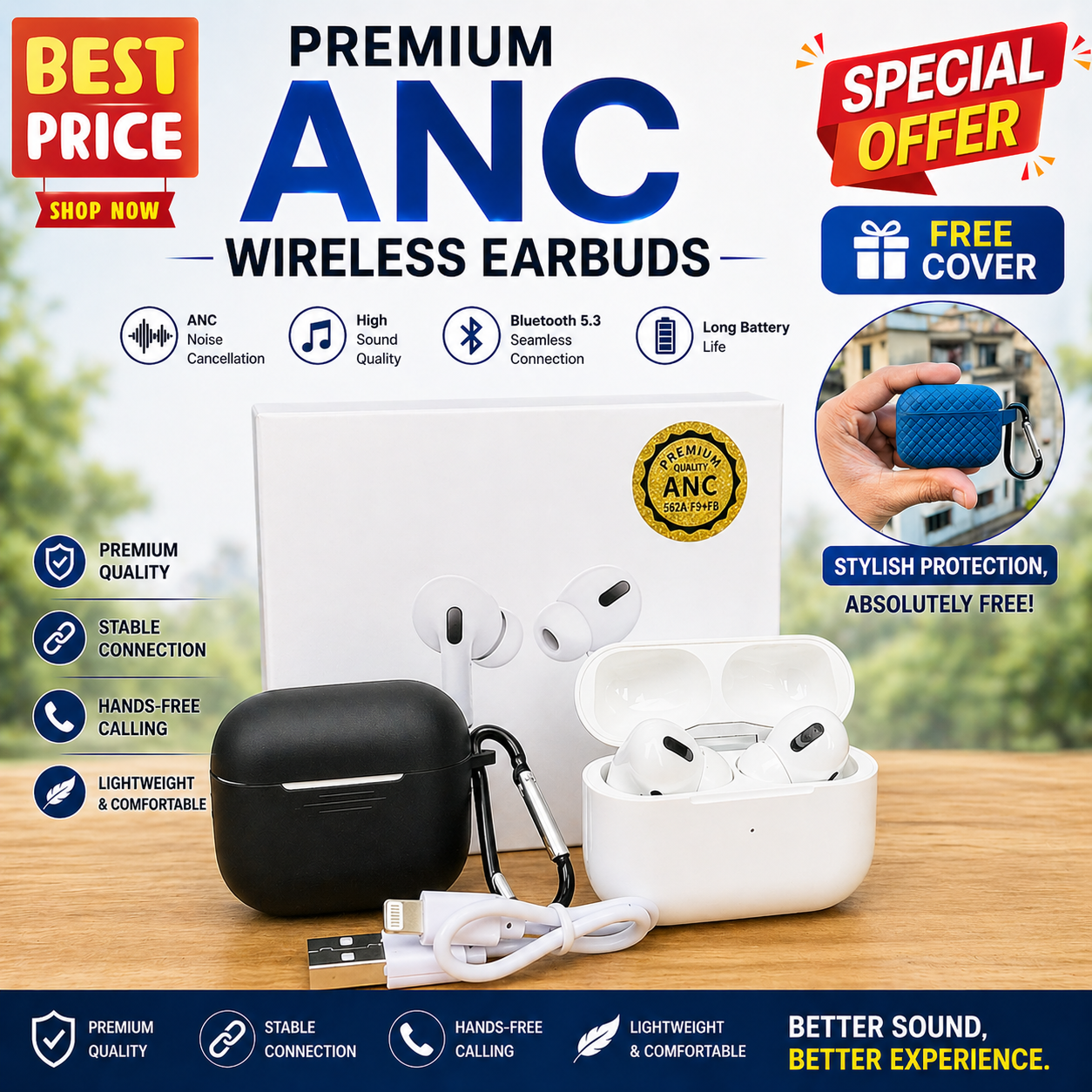 Apple Airpods Pro 2nd Gen ANC Dubai Version With Cover Free